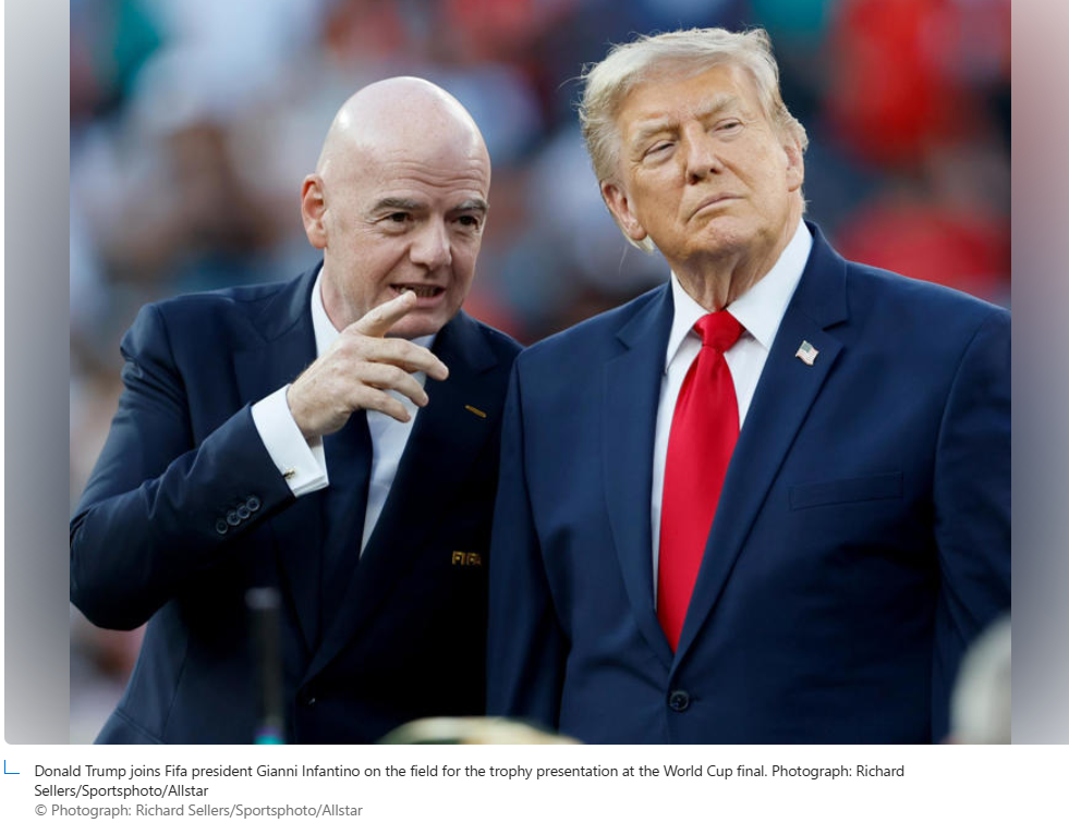 FIFA president Gianni Infantino called to appear before Congress over Trump ties