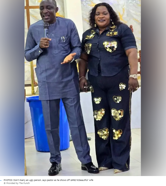 Photos: Don’t marry an ugly person, says pastor as he shows off ‘beautiful’ wife