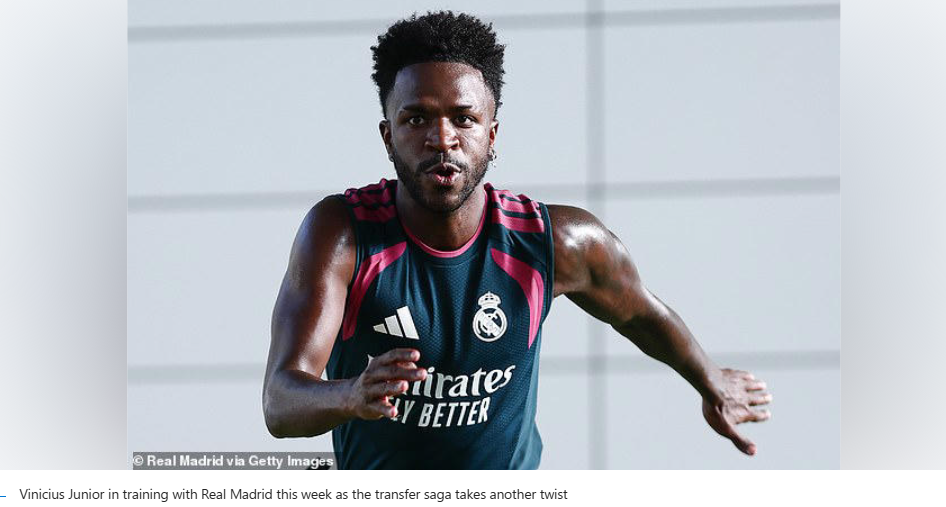 Real Madrid confident of seeing off Arsenal interest in Vinicius Jr after improved £18.5m offer