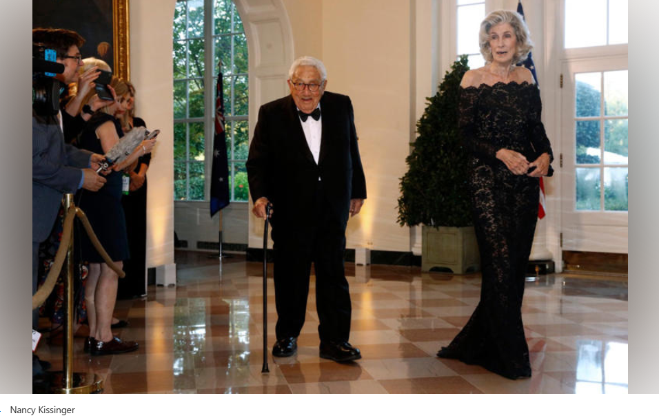 Philanthropist Nancy Kissinger, wife of former Secretary of State Henry Kissinger, dies at 92