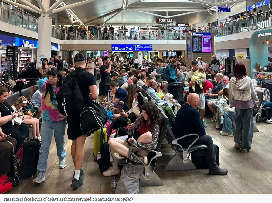 Bristol airport passengers report travel chaos as flights delayed over runway defect: ‘I’ve never seen it like this’