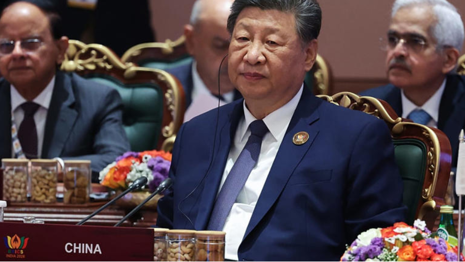 Chinese President Xi Jinping attends a session of the BRICS Plus Outreach format in New Delhi, India, on Sunday, Sept. 13, 2026.