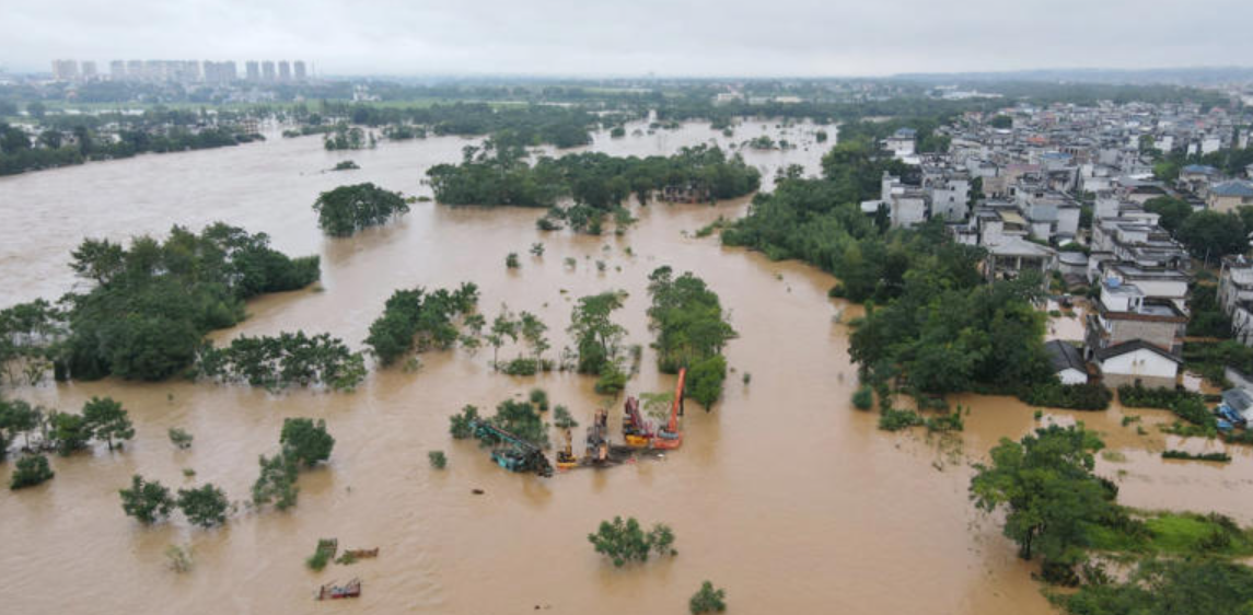 Thousands have been evacuated from villages in China’s Jiangxi province following a major mudslide caused by Typhoon Saudel (Picture: Getty Images)