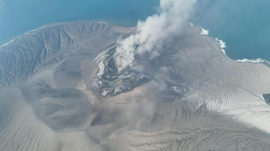 Indonesia's Anak Krakatau volcano spewing hot ash during an eruption. Pic: Reuters